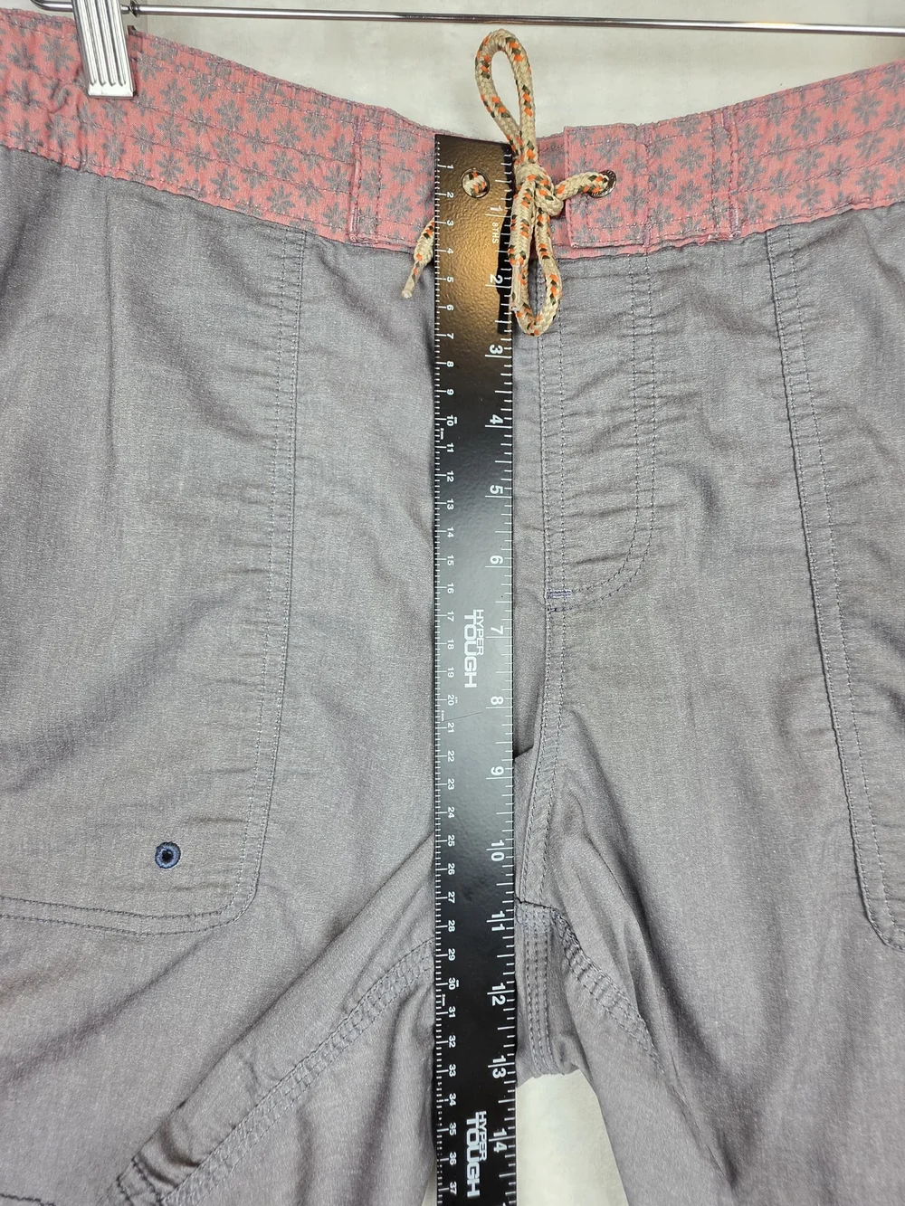 Howler Brothers‎ Swim Shorts Mens 34 Gray Coral Print Waist Drawstring Trunks